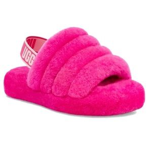 UGG Fluff Yeah Pink Sheepskin Slides EU 37 Women’s Big Kid